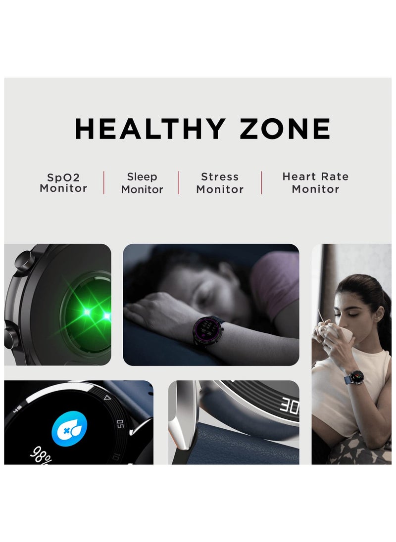 Generic - boAt Primia Smart Watch with Bluetooth Calling, AMOLED Display, AI Voice Assistant, HR, SpO2, Stress & Sleep Monitoring, Health Ecosystem,Activity Tracker & Multiple Sports Modes(Deep Blue) - Image 1