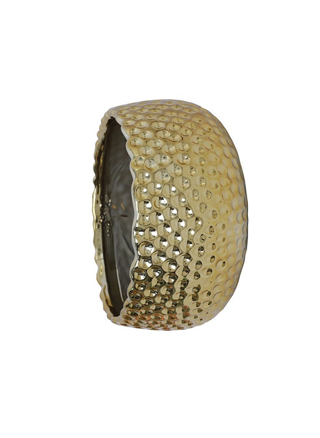 Generic - Modern Creative Simple Dot Wave Orchid Pot Gold Half Round Ceramic Planter, 9cm x 22cm - Image 1