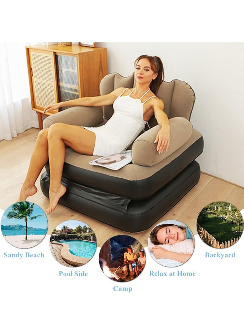 DubaiGallery - Inflatable Sofa Outdoor Adult Lazy Sofa Multifunctional Five in One Inflatable Bed Convenient Foldable Lounge Chair - Image 1