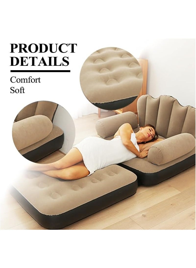 DubaiGallery - Inflatable Sofa Outdoor Adult Lazy Sofa Multifunctional Five in One Inflatable Bed Convenient Foldable Lounge Chair - Image 1