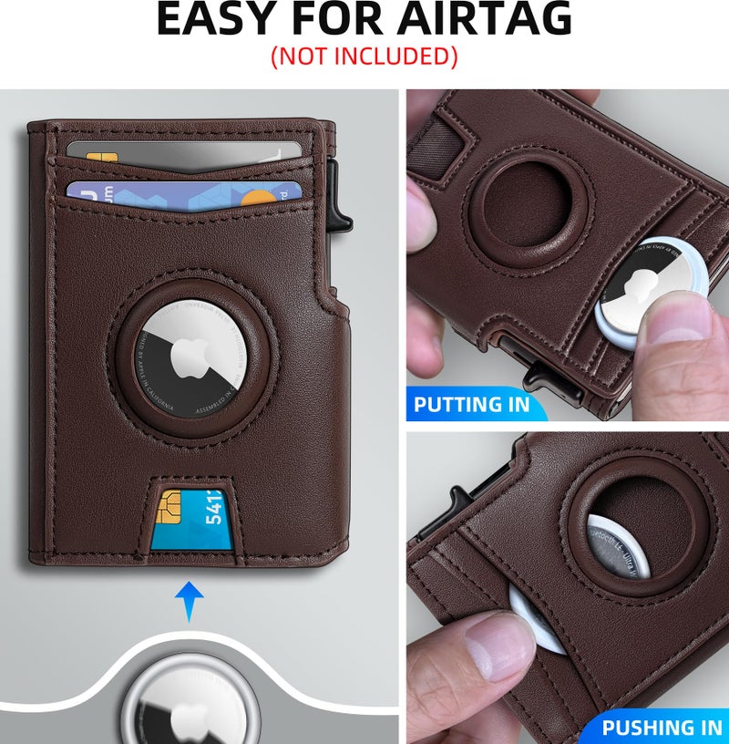 miyozi Airtag Wallet for Men,with Money Clip 10 Cards Metal Case Smart Slim Pop Up Credit Card Holder Flip with Magnetic Closure RFID Blocking wallet with Gift Box - Image 4