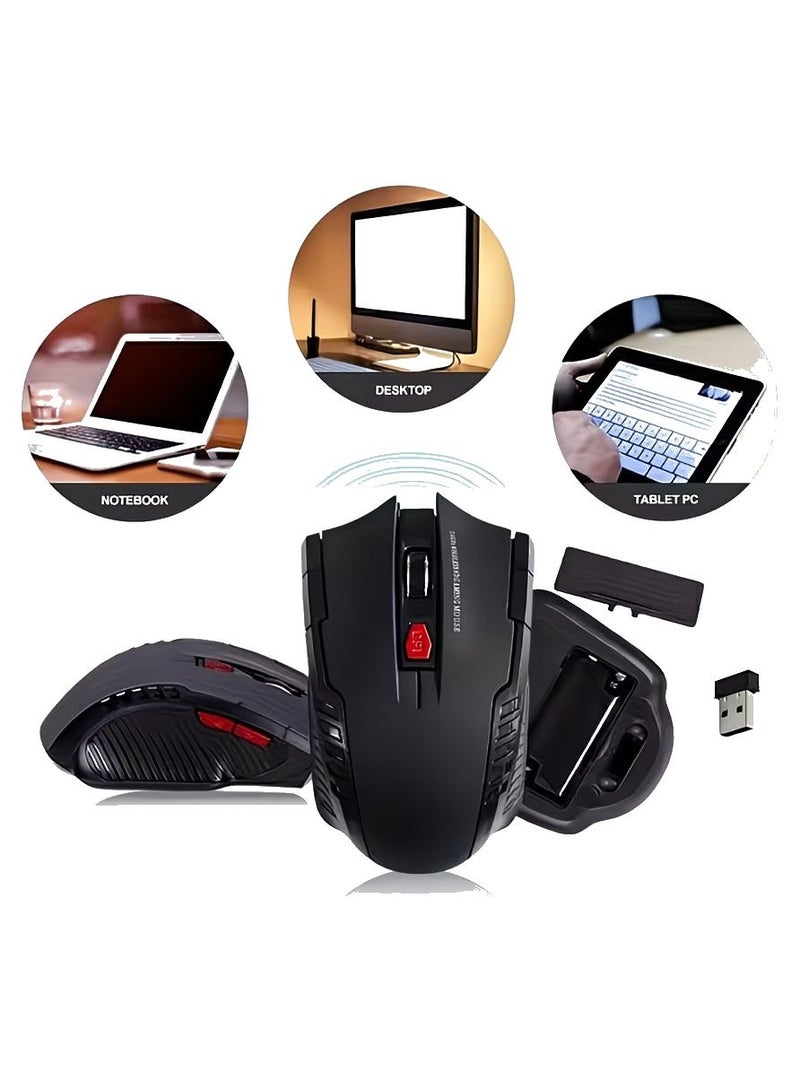 ايه كيه تي ستار ماوس ألعاب لاسلكي مع مستقبل USB - ماوس بصري مريح بتردد 2.4 جيجا هرتز، دقة 1600 نقطة في البوصة، 6 أزرار، قبضة مانعة للانزلاق، وضع السكون التلقائي وعمر بطارية طويل لأجهزة الكمبيوتر المحمولة والمكتبية وأجهزة Chromebook - Image 2