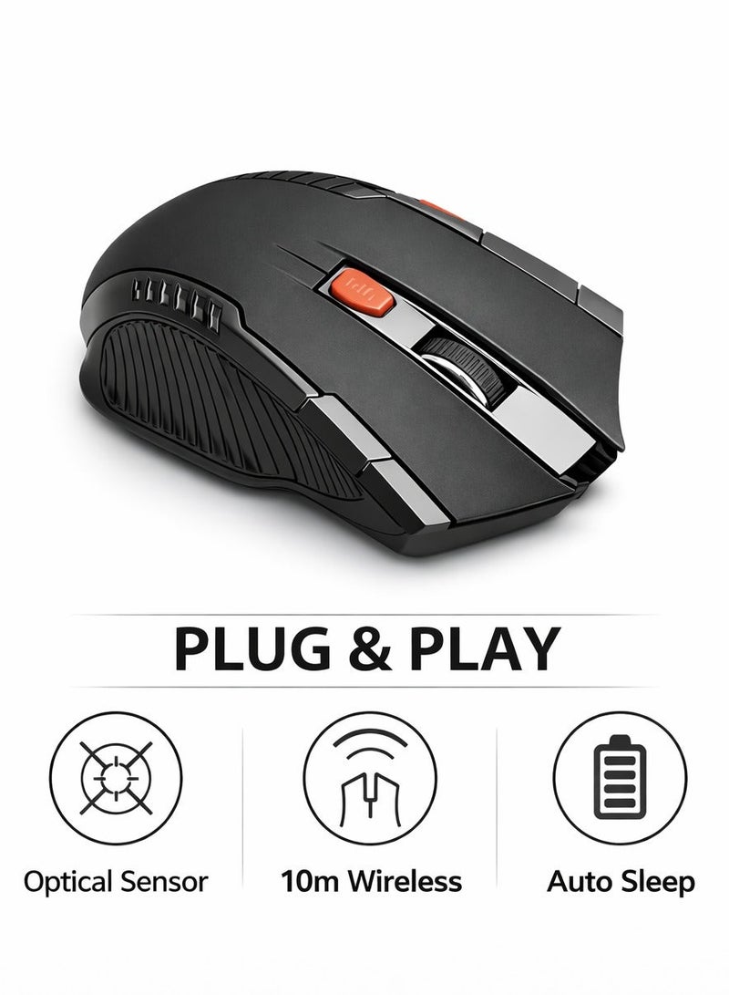 ايه كيه تي ستار ماوس ألعاب لاسلكي مع مستقبل USB - ماوس بصري مريح بتردد 2.4 جيجا هرتز، دقة 1600 نقطة في البوصة، 6 أزرار، قبضة مانعة للانزلاق، وضع السكون التلقائي وعمر بطارية طويل لأجهزة الكمبيوتر المحمولة والمكتبية وأجهزة Chromebook - Image 3
