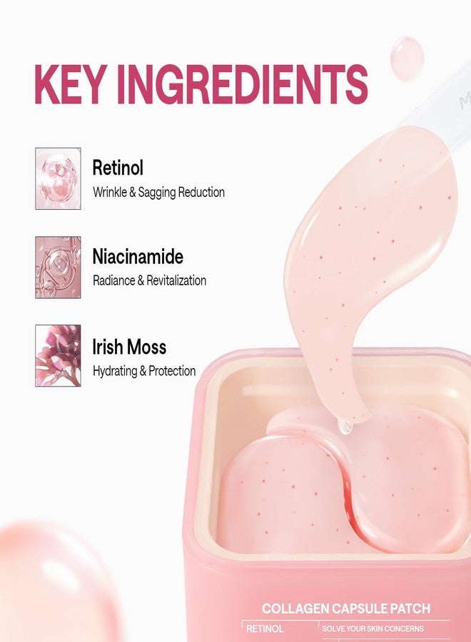 MEDIHEAL Retinol Capsule Eye Patches - Korean Hydrogel Under Eye Patch for Fine Lines, Wrinkles & Firming- Full Coverage(70mm Wide) - Non Irritating, Encapsulated Retinol, 60 Count - Image 5