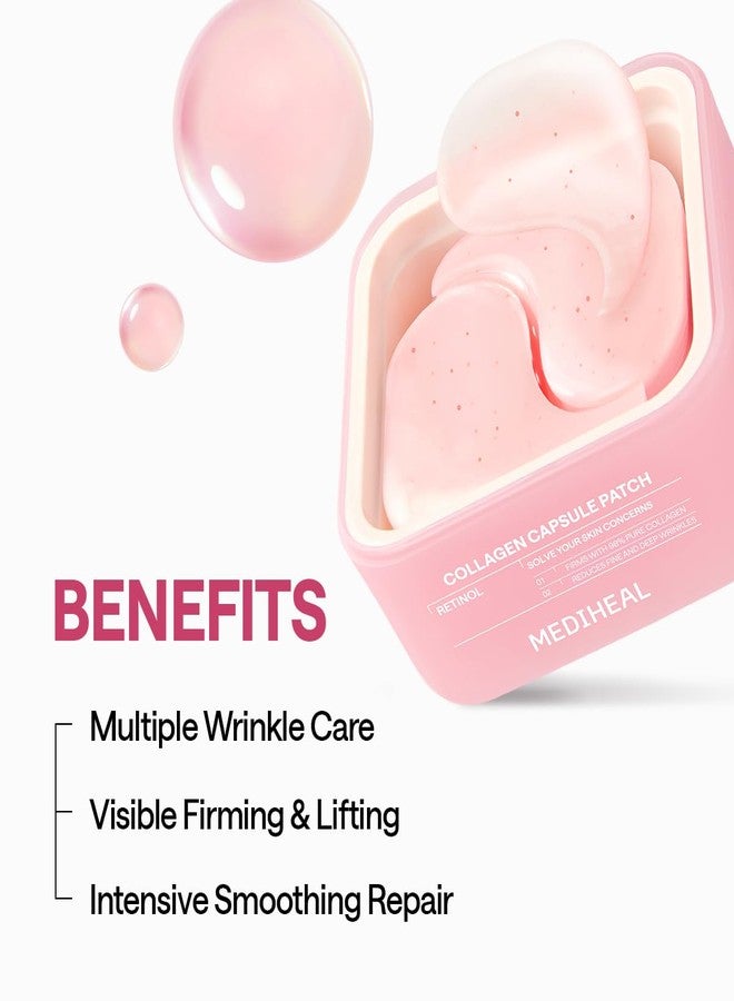 MEDIHEAL Retinol Capsule Eye Patches - Korean Hydrogel Under Eye Patch for Fine Lines, Wrinkles & Firming- Full Coverage(70mm Wide) - Non Irritating, Encapsulated Retinol, 60 Count - Image 4