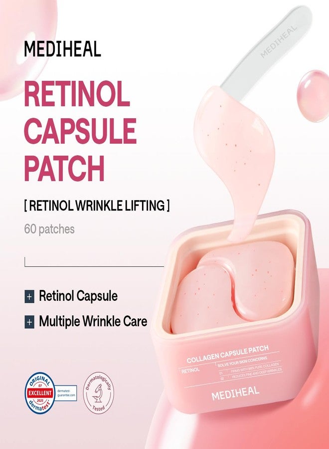 MEDIHEAL Retinol Capsule Eye Patches - Korean Hydrogel Under Eye Patch for Fine Lines, Wrinkles & Firming- Full Coverage(70mm Wide) - Non Irritating, Encapsulated Retinol, 60 Count - Image 3