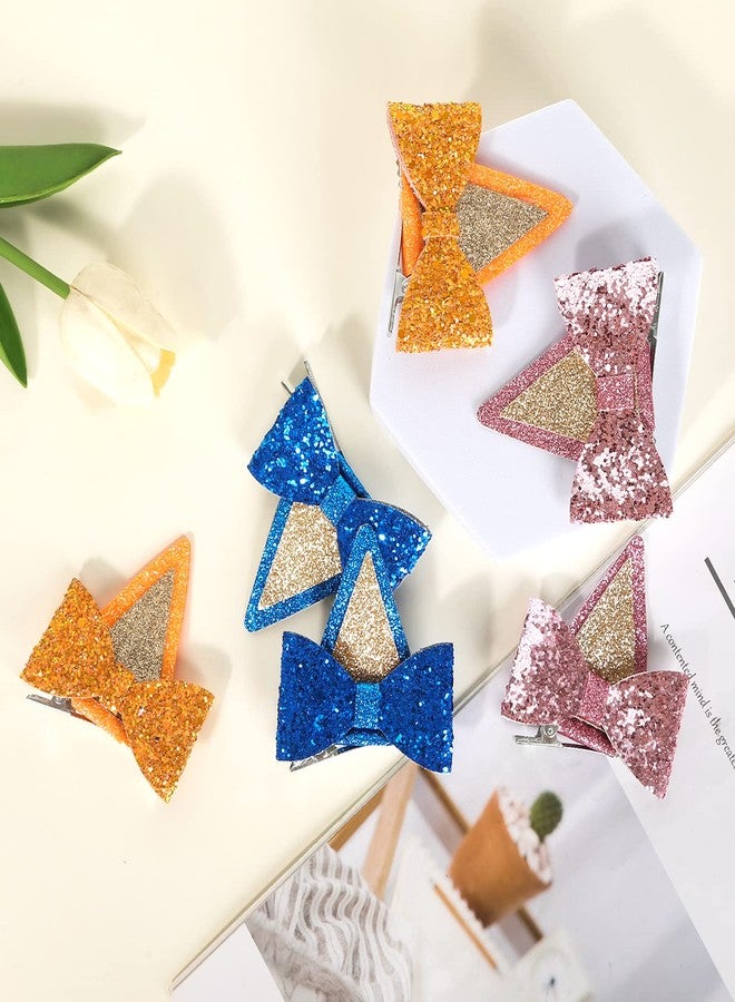 IKUHRMO Blue Ears Hair Clips, 4 PCS Hair Pin Barrettes Hair Accessories for Halloween Costume Birthday Decorations Theme Party Supplies Cosplay (Blue+Orange) - Image 4