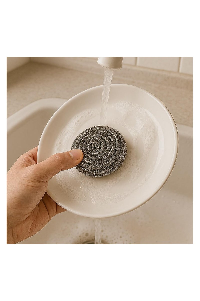AMM Stainless Steel Scrubber Set 12 Pack Heavy Duty Cleaning Pads for Kitchen Pots Pans Grills and More  Rust Resistant & Durable Cleaning Solution - Image 3