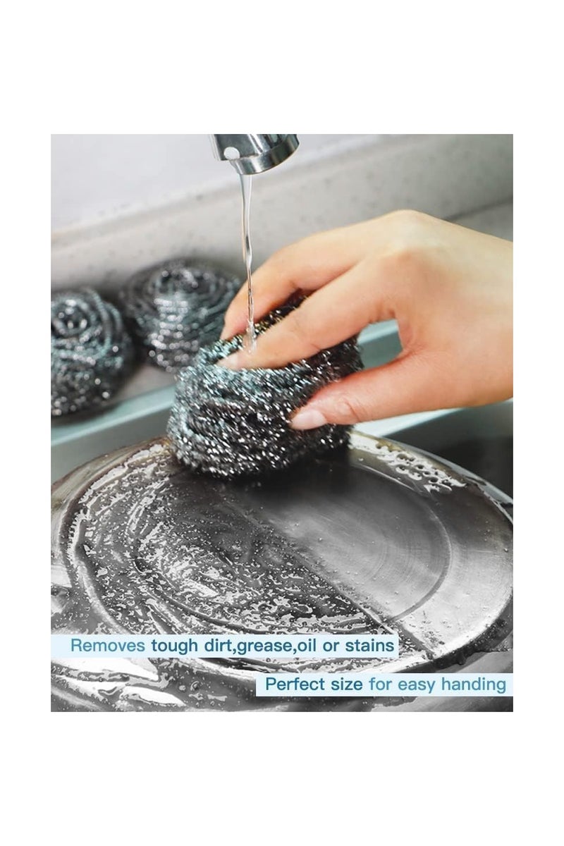 AMM Stainless Steel Scrubber Set 12 Pack Heavy Duty Cleaning Pads for Kitchen Pots Pans Grills and More  Rust Resistant & Durable Cleaning Solution - Image 4