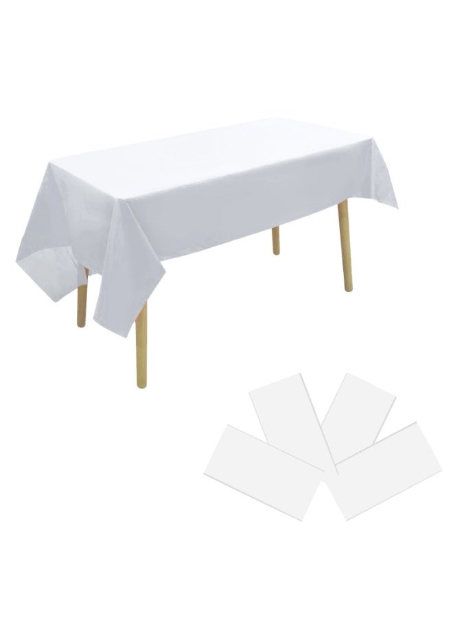 4 Pack Disposable Tablecloths, PE Rectangle Waterproof  Table Cover for BBQ Party Wedding - Image 1