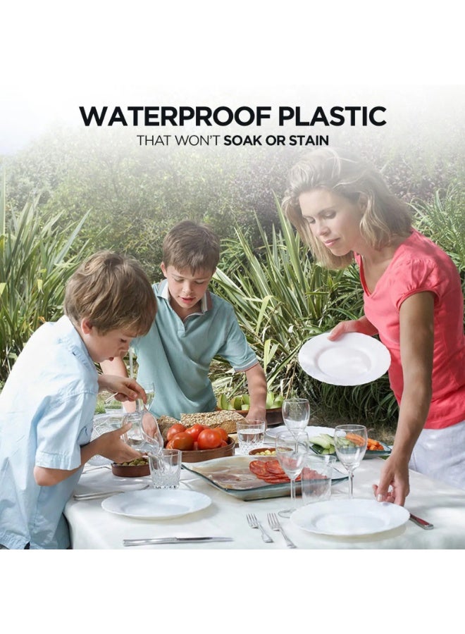 4 Pack Disposable Tablecloths, PE Rectangle Waterproof  Table Cover for BBQ Party Wedding - Image 4