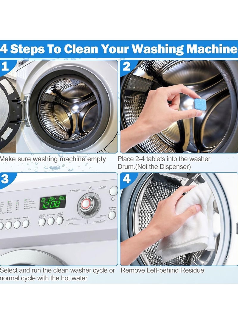 144 Pcs Washing Machine Cleaner Tablets Cleaner Descaler Bulk Household Washing Machine Cleaners Deep Cleaning Tablets Safe Deodorizer for Laundry Tub HE Front Loader  - Image 5