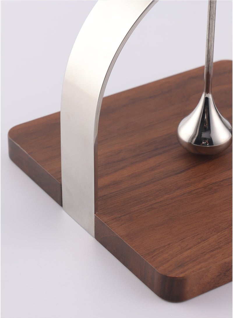 مايسون ايديو حامل مناديل تاليا من الجوز والفولاذ المقاوم للصدأ | اكسسوارات طاولة طعام بلمسات بسيطة | إكسسوارات ديكور منزلي عصرية  - Image 3