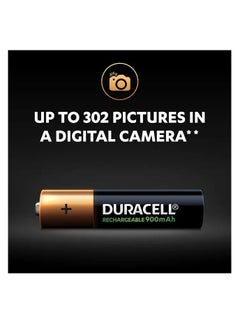 Duracell Rechargeable AAA Battery, 900mAh, Pack of 4 Long lasting per charge  - Image 2