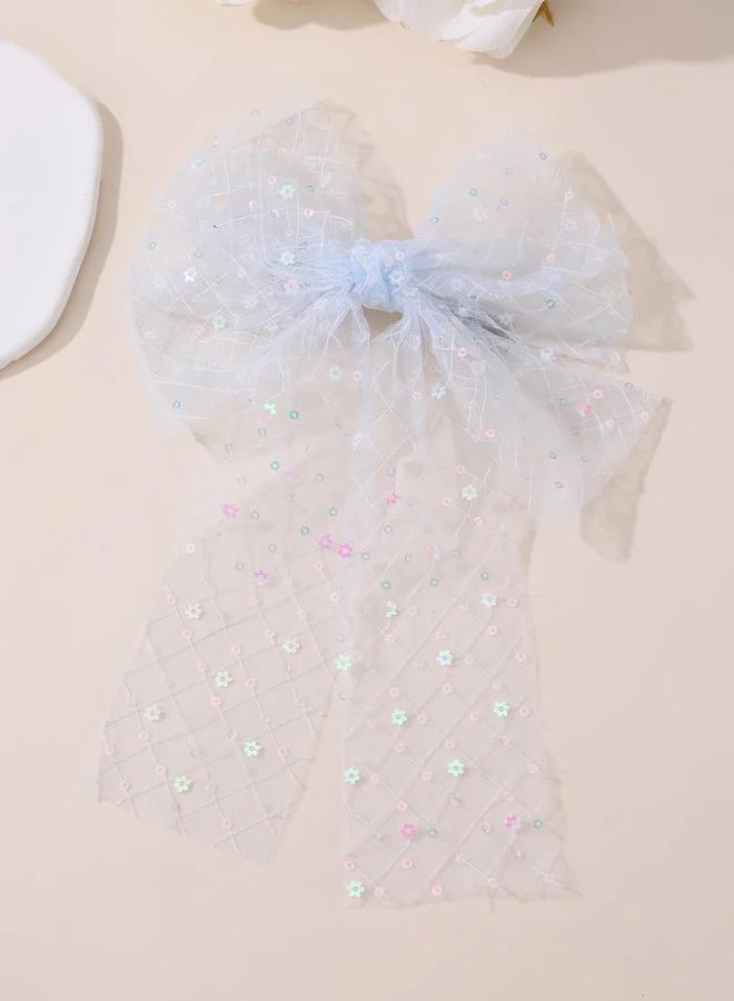 تايك تو Girls Blue Sequin Bow Hair Clip
