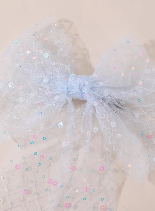 تايك تو Girls Blue Sequin Bow Hair Clip