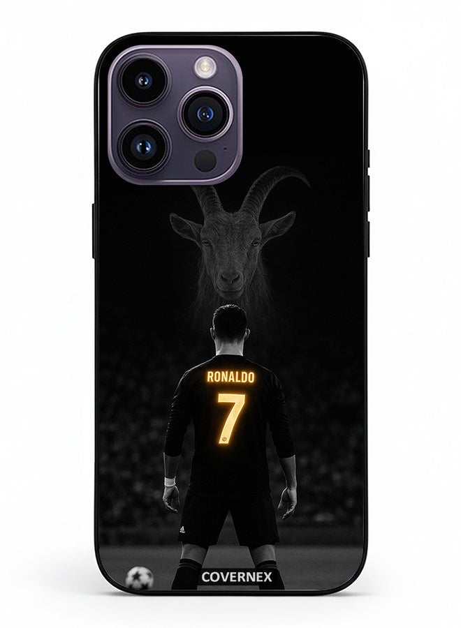 Covernex Apple iPhone 14 Pro Max Protective Case Cover Printed Featuring The GOAT Tribute Cristiano Ronaldo - Image 2
