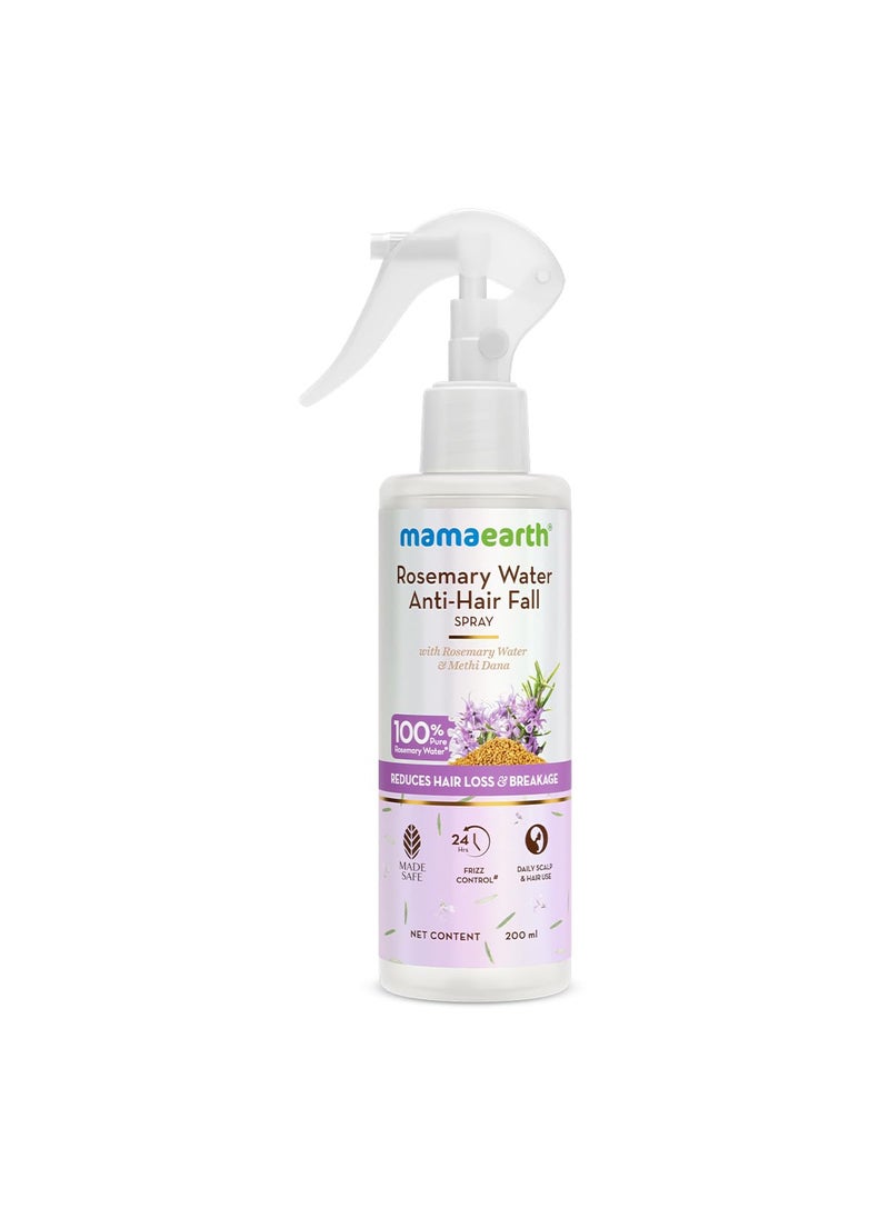 Mamaearth Mamaearth Rosemary Water AntiHair Fall Spray with 100 Pure Rosemary Water  Methi Dana 200ml  Stronger Denser Hair  24Hr Frizz Control  Folligen ANA Lupe Fision Aquashield  Shiny Smooth Hair 