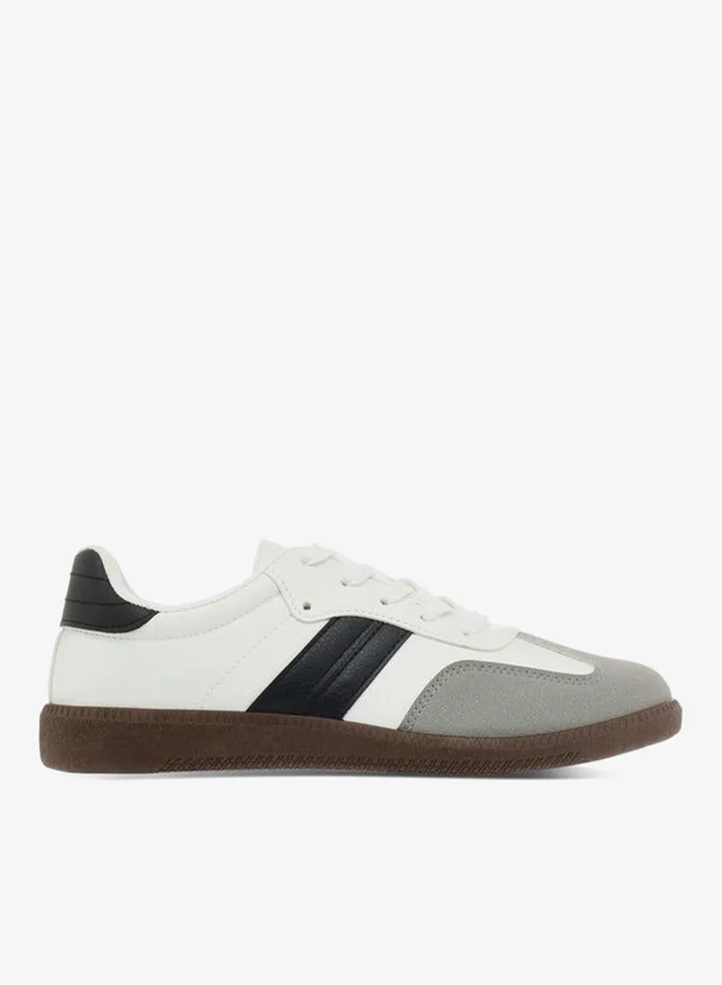 Dash Panelled Low Ankle Sneakers with Lace-Up Closure