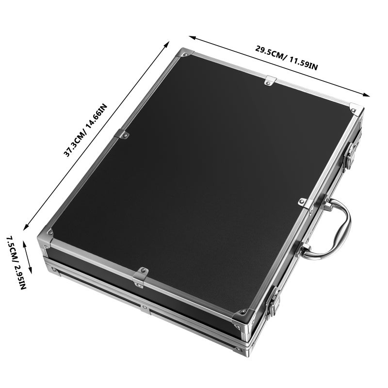 Lockable Flight Case Portable Aluminum Alloy Box Carrying Case Tools Container - Image 2