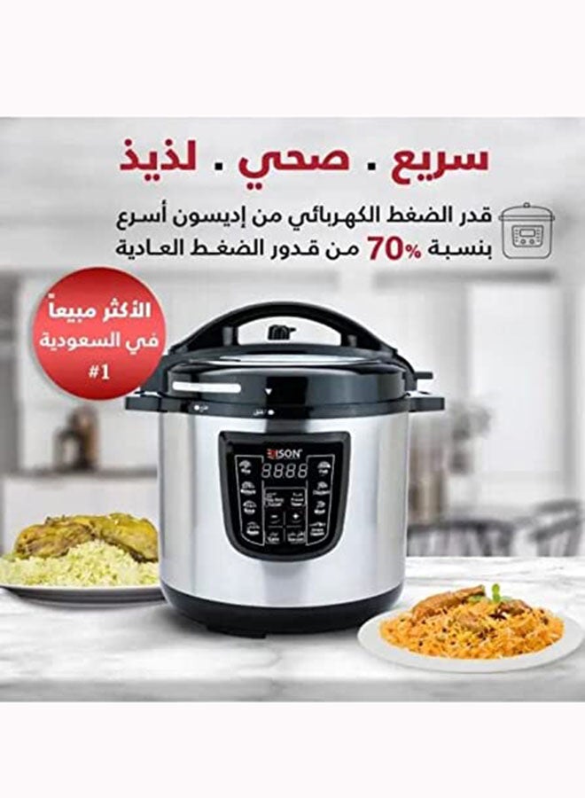 EDISON Stainless Steel Electric Pressure Cooker 6.0 L 1000.0 W 6285360253530 Silver/Black - Image 4