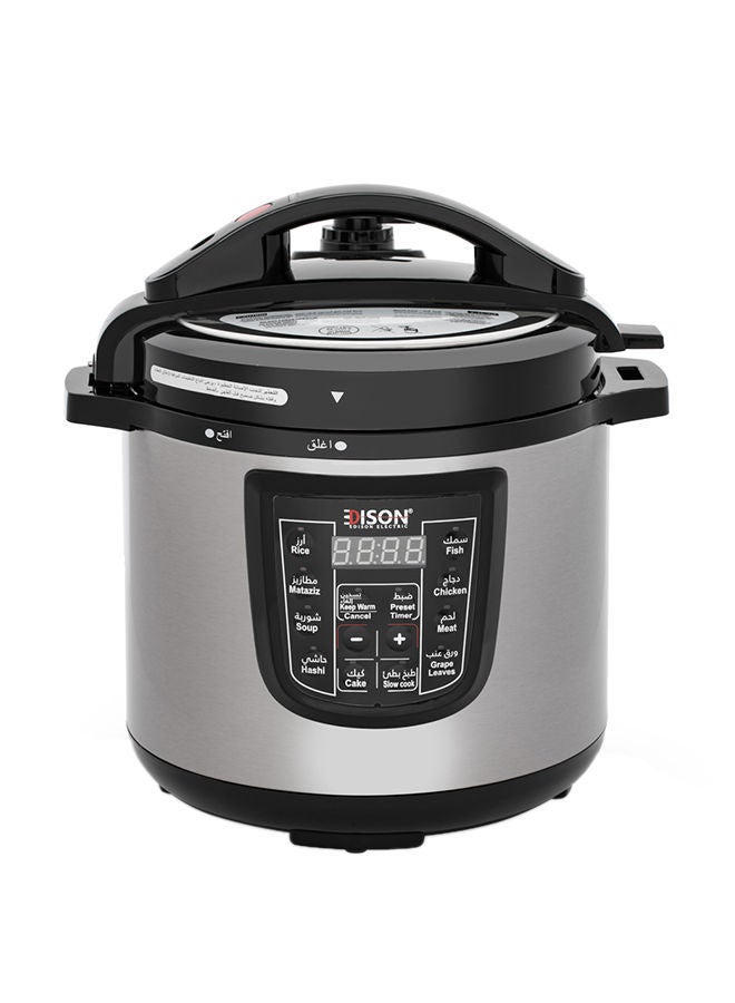 EDISON Stainless Steel Electric Pressure Cooker 6.0 L 1000.0 W 6285360253530 Silver/Black - Image 1