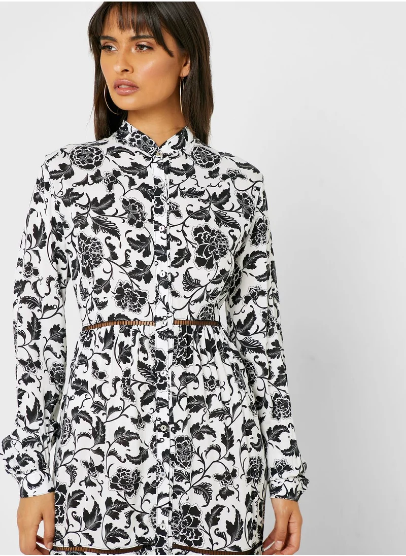 Sugarfree Printed Balloon Sleeve Dress