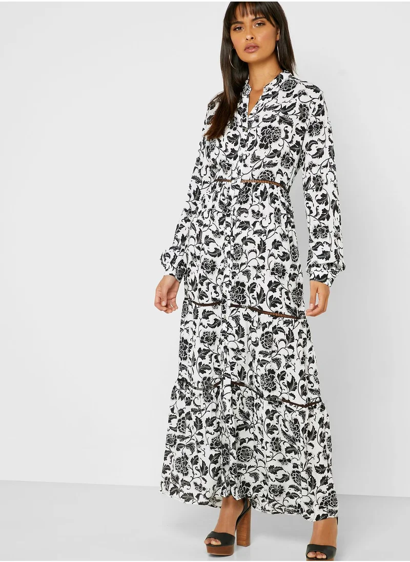 Sugarfree Printed Balloon Sleeve Dress