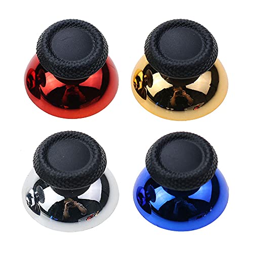 Rowsmau Chrome 3D Analog Joystick Stick Cap Thumbsticks Caps Mushroom Cap Head Rocker Replacement for PS5 PlayStation 5 (Gold) - Image 3