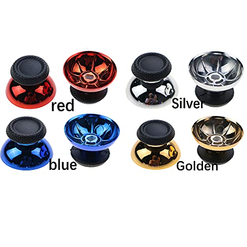 Rowsmau Chrome 3D Analog Joystick Stick Cap Thumbsticks Caps Mushroom Cap Head Rocker Replacement for PS5 PlayStation 5 (Gold) - Image 4