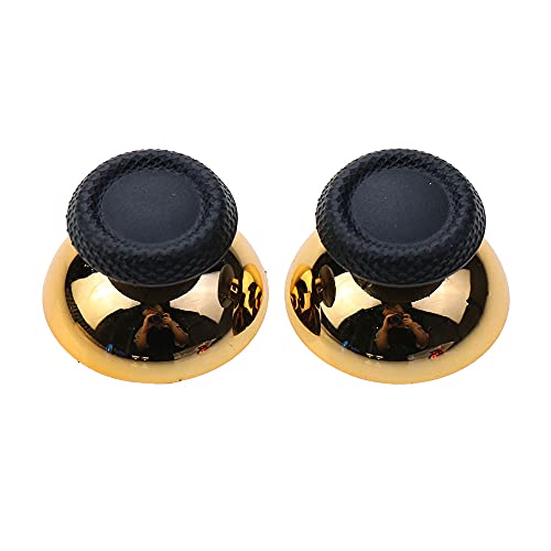 Rowsmau Chrome 3D Analog Joystick Stick Cap Thumbsticks Caps Mushroom Cap Head Rocker Replacement for PS5 PlayStation 5 (Gold) - Image 2