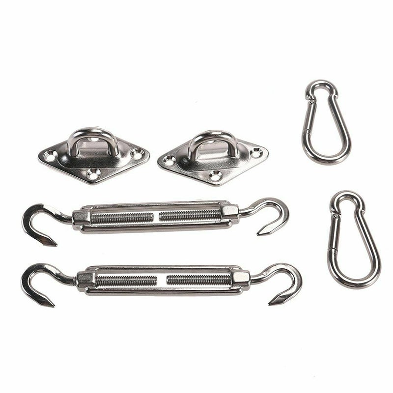 6Pcs/Set Sun Shade Sail Stainless Steel Hardware Installation Kit Turnbuckle Pad Eye Snap Hook Accessories - Image 5