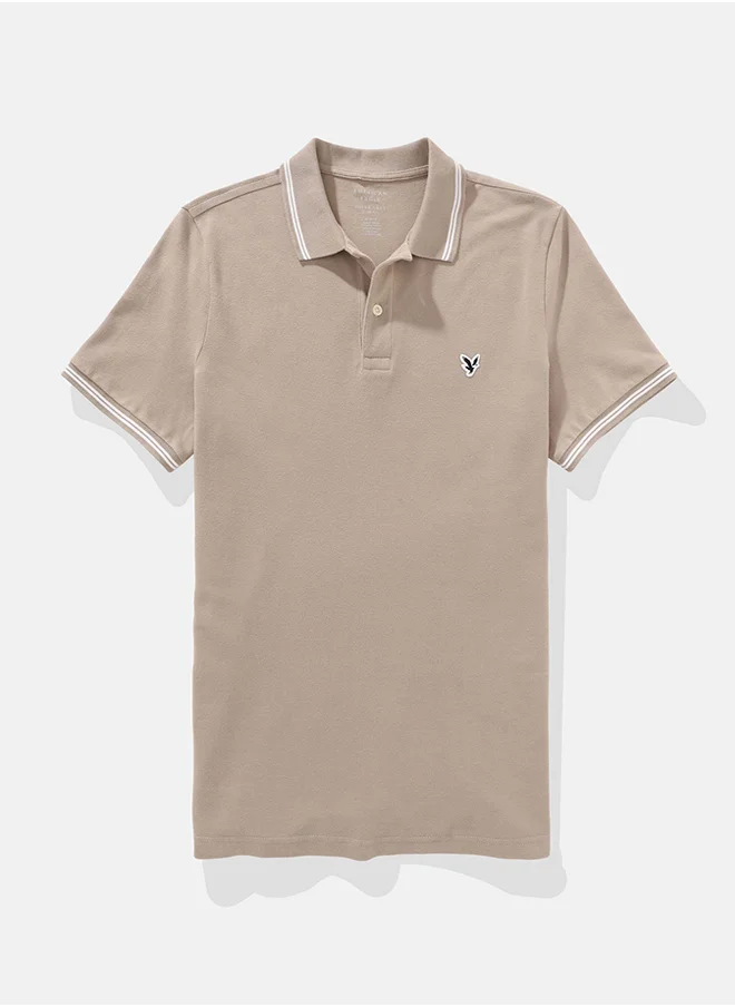 American Eagle Logo Slim Fit Pique Polo Shirt