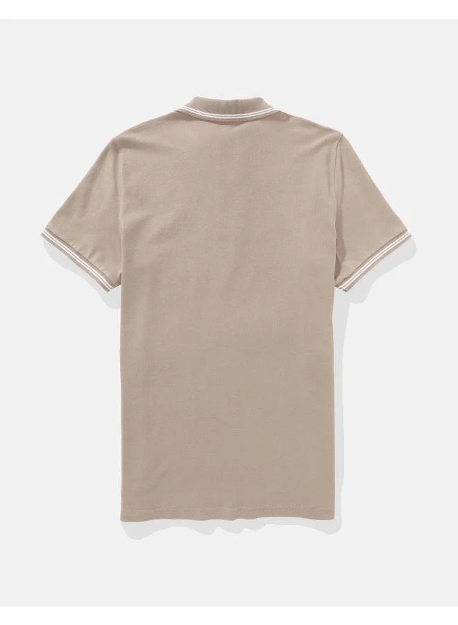 American Eagle Logo Slim Fit Pique Polo Shirt