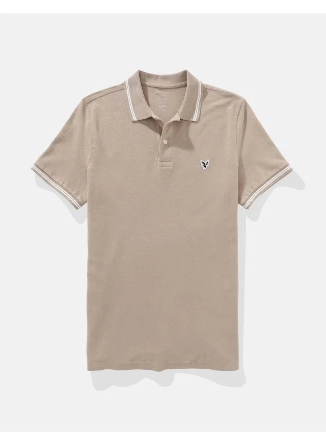 American Eagle Logo Slim Fit Pique Polo Shirt