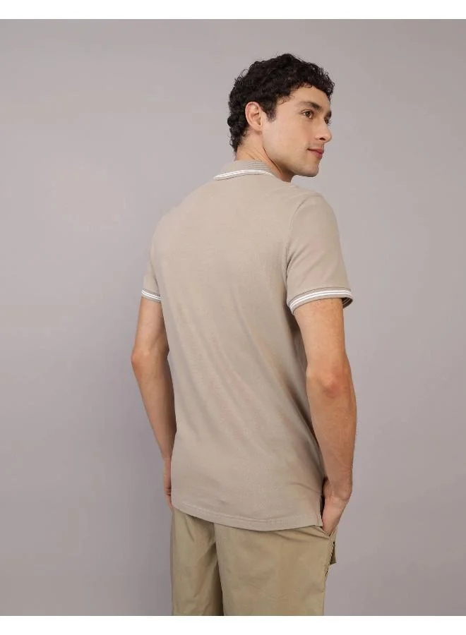 American Eagle Logo Slim Fit Pique Polo Shirt