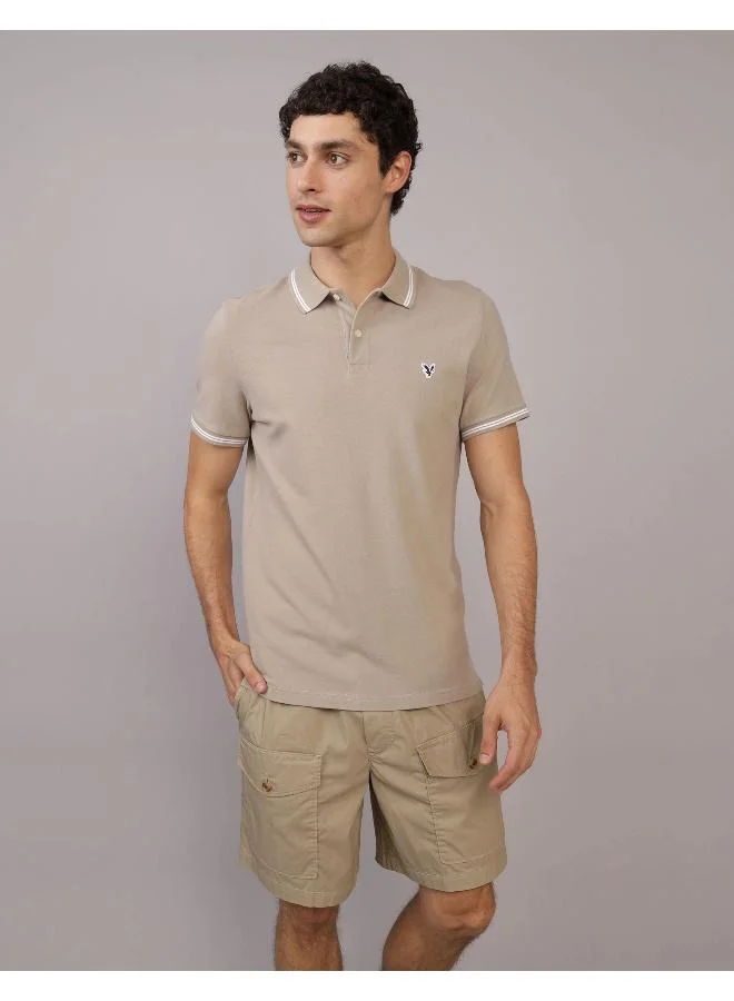 American Eagle Logo Slim Fit Pique Polo Shirt