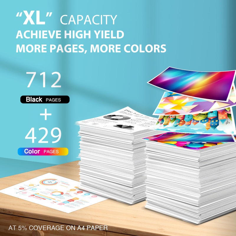 Paeolos حزمة خراطيش حبر 61XL باللونين الأسود والملون بديل عالي الإنتاجية لخراطيش حبر HP 61 لخراطيش HP 61 XL لحبر HP 61 لطابعة Envy 4500 Ink 5530 4502 OfficeJet 4630 Deskjet 2540 3510 (عبوة 2)  - Image 4