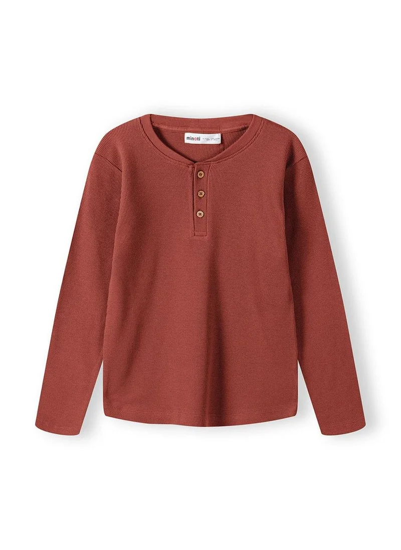 MINOTI Teen Boys  Waffle Henley Tee