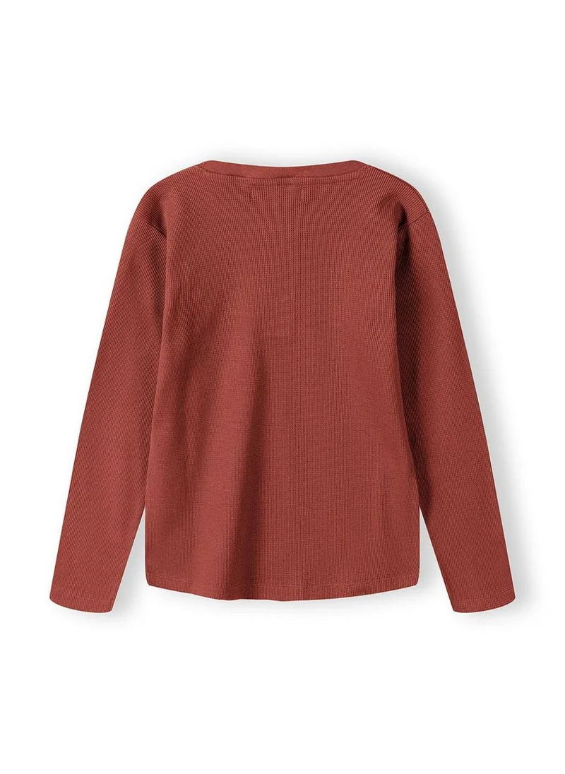 MINOTI Teen Boys  Waffle Henley Tee