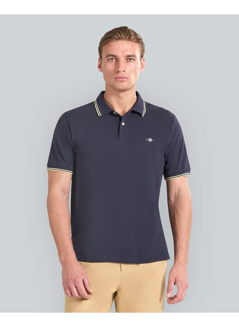غانت Gant Contrast Tipping Polo For Men (Navy With White Accents)