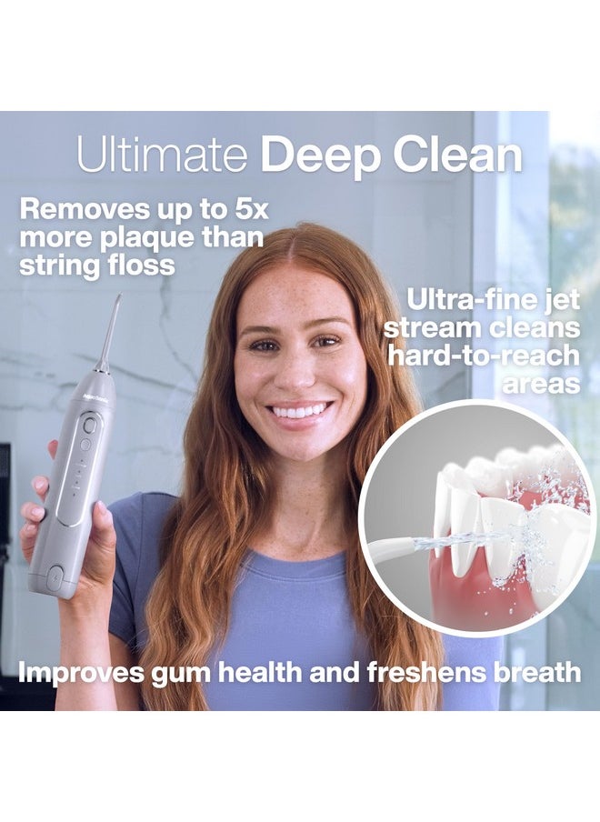 Aquasonic - AquaSonic Icon Water Flosser for Teeth - Cordless Rechargeable Oral Irrigator - Waterproof, Portable Dental Cleaning with Jet Tip - Braces Home Travel - Stone - Image 1
