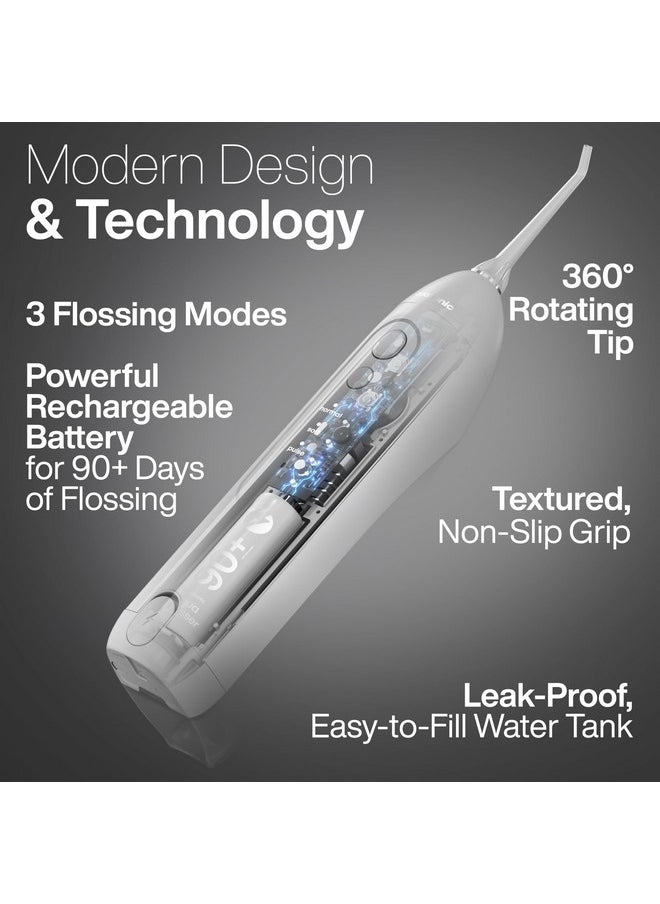 Aquasonic - AquaSonic Icon Water Flosser for Teeth - Cordless Rechargeable Oral Irrigator - Waterproof, Portable Dental Cleaning with Jet Tip - Braces Home Travel - Stone - Image 1