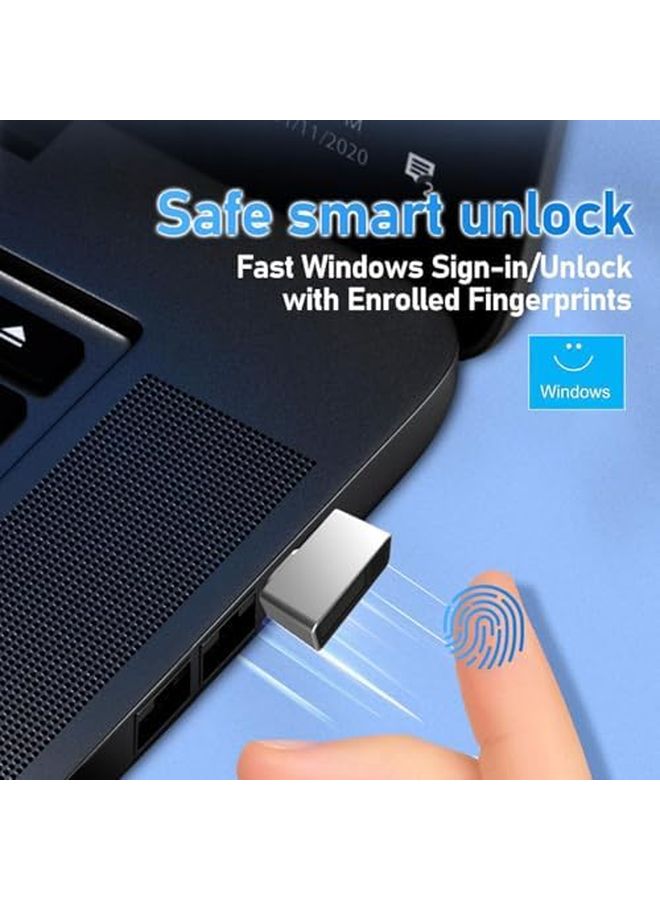 Black USB C Fingerprint Reader For Windows 10 11 Laptops And Desktops Biometric Security Device - Image 4