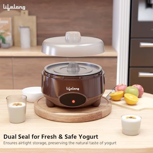Lifelong Automatic Yogurt & Curd Maker Machine for Home | Auto Temperature Regulation | Electric Probiotic Yogurt Maker for Kitchen (1 L) | Thick Creamy Probiotic Curd |304 Stainless Steel Container - Image 4