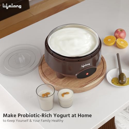 Lifelong Automatic Yogurt & Curd Maker Machine for Home | Auto Temperature Regulation | Electric Probiotic Yogurt Maker for Kitchen (1 L) | Thick Creamy Probiotic Curd |304 Stainless Steel Container - Image 2