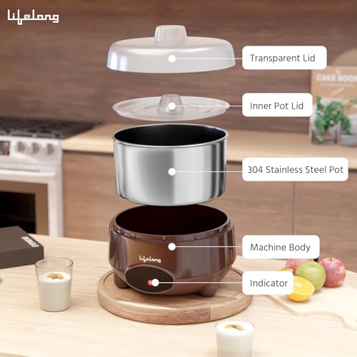 Lifelong Automatic Yogurt & Curd Maker Machine for Home | Auto Temperature Regulation | Electric Probiotic Yogurt Maker for Kitchen (1 L) | Thick Creamy Probiotic Curd |304 Stainless Steel Container - Image 5