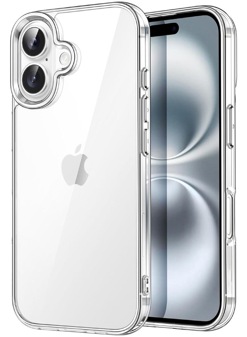 Rock Pow Case for iPhone 16 6.1-Inch, Non-Yellowing Shockproof Phone Bumper Cover, Anti-Scratch Clear Back - Image 1