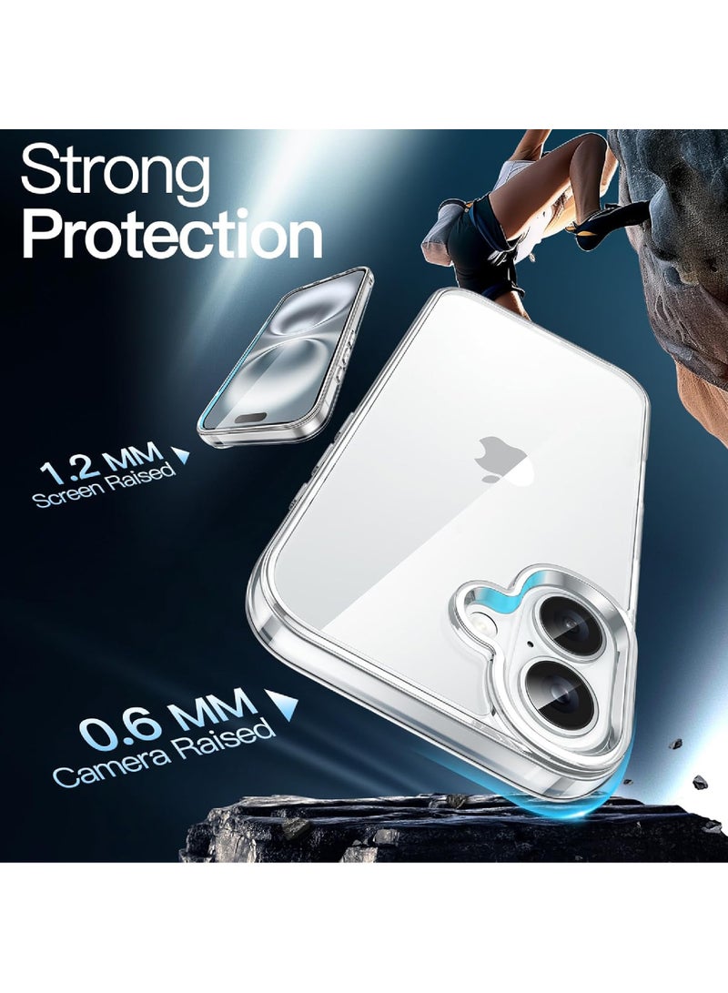 Rock Pow Case for iPhone 16 6.1-Inch, Non-Yellowing Shockproof Phone Bumper Cover, Anti-Scratch Clear Back - Image 4