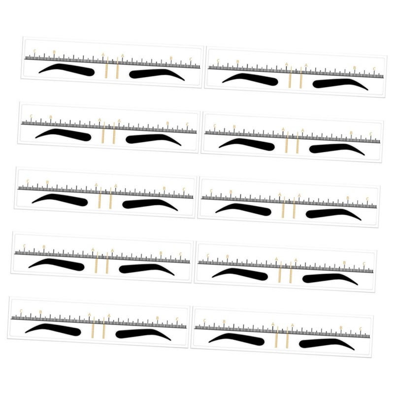 Housoutil 50pcs Eyebrow Rulers and Stencils Eyebrow Template Tool for Accurate Shaping Essential for Tattooing and Makeup for Professionals and Home Use - Image 1